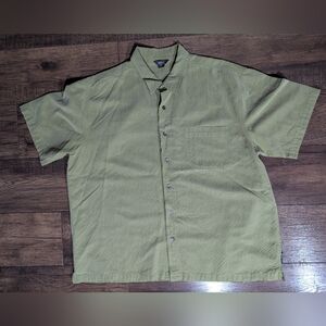 Royal Robbins Button Up Rayon Blend Shirt Mens XXL Relaxed Fit Sage Green Plaid